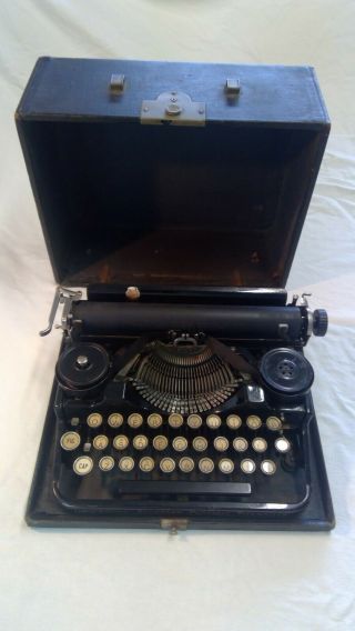 Antique Vintage 1920s Underwood 3 Bank Standard Portable Typewriter W/ Case