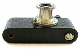 Vintage BLACK Leica II w/Nickel ELMAR 1:3.  5 F=50mm Lens and Leica Case 4