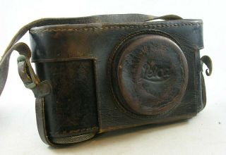 Vintage BLACK Leica II w/Nickel ELMAR 1:3.  5 F=50mm Lens and Leica Case 6