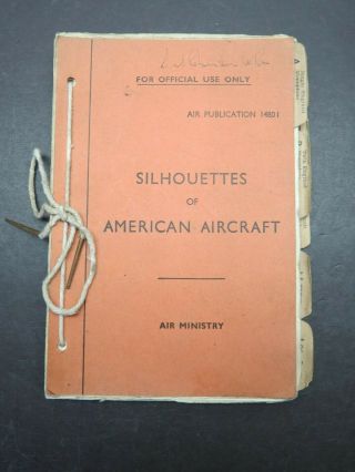 1939 British Air Ministry Publication - Silhouettes Of American Aircraft