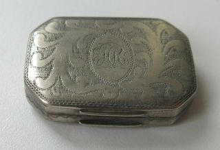 Antique British Sterling Silver Vinaigrette C.  1809 By Sam Pemberton,  Birmingham