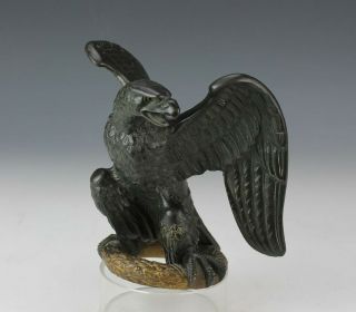 Antique Cast Bronze Figural American Bald Eagle Bird Of Prey Metal Sculpture Bmg