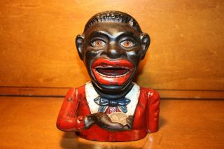 Antique Cast Iron Jolly Mechanical Bank Toy By J.  Harper C1890,  S
