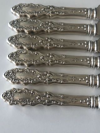 (6) Gorham Luxembourg Sterling Silver Handle Dinner Knife 9 1/2 " Six Knives