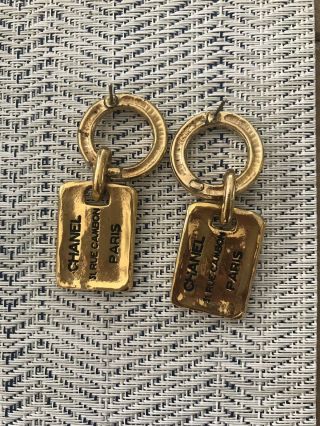 Authentic Pierce CHANEL CC 31 Rue Cambon Earrings Gold France Vintage Rare 2
