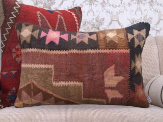 Eastern Kilim Cushion Rectangle Home Decor Accent Vintage Rug Pillow