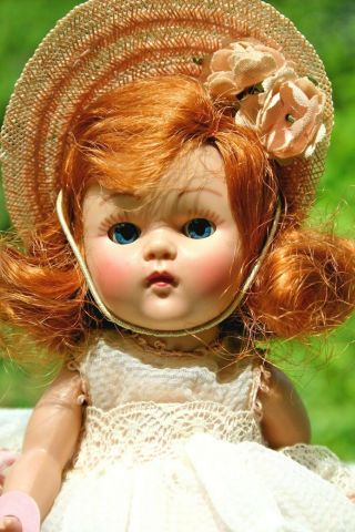 Vintage VOGUE GINNY DOLL Redhead Party Dress With Zipper 10