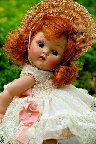 Vintage VOGUE GINNY DOLL Redhead Party Dress With Zipper 12