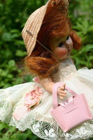 Vintage VOGUE GINNY DOLL Redhead Party Dress With Zipper 7