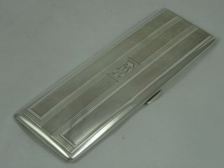 Art Deco Solid Silver Cigarette Case,  1935,  132gm