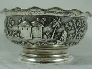 Indian (calcutta),  Solid Silver Finger Bowl,  1900,  94gm