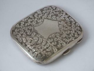 Very Pretty Hand - Engraved Sterling Silver Cigarette Case 1920/ L 8.  8 Cm/ 96 G
