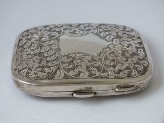 Very Pretty Hand - Engraved Sterling Silver Cigarette Case 1920/ L 8.  8 cm/ 96 g 3