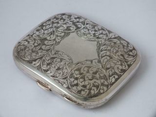 Very Pretty Hand - Engraved Sterling Silver Cigarette Case 1920/ L 8.  8 cm/ 96 g 4