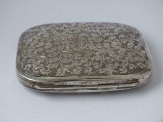 Very Pretty Hand - Engraved Sterling Silver Cigarette Case 1920/ L 8.  8 cm/ 96 g 6