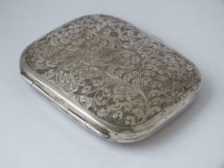 Very Pretty Hand - Engraved Sterling Silver Cigarette Case 1920/ L 8.  8 cm/ 96 g 7