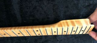 1 - Piece Aaa Flame Maple Vintage Type Tele Neck Fit Warmoth/mjt Guitar Body