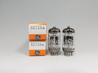 Ge 6072a Matched Vintage 1977 Vacuum Audio Tube Pair Disc Getter Nos (test 100)