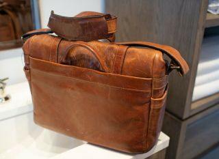 ONA The Brixton Leather Camera and Laptop Messenger Bag,  Antique Cognac 8