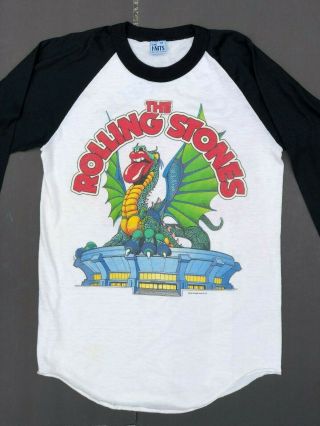 1981 Rolling Stones La Coliseum Stadium Concert T - Shirt Dragon Jersey Size M Tee