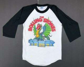 1981 Rolling Stones LA Coliseum Stadium Concert T - Shirt Dragon Jersey Size M Tee 2
