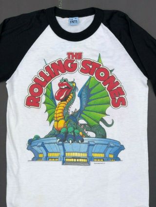 1981 Rolling Stones LA Coliseum Stadium Concert T - Shirt Dragon Jersey Size M Tee 3