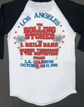 1981 Rolling Stones LA Coliseum Stadium Concert T - Shirt Dragon Jersey Size M Tee 6