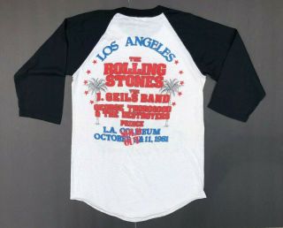 1981 Rolling Stones LA Coliseum Stadium Concert T - Shirt Dragon Jersey Size M Tee 7