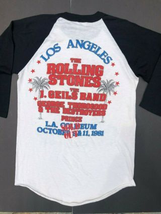 1981 Rolling Stones LA Coliseum Stadium Concert T - Shirt Dragon Jersey Size M Tee 9