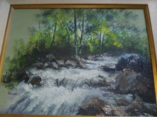 Gorgeous vintage oil painting on canvas signed by artist Romayne in bea 8
