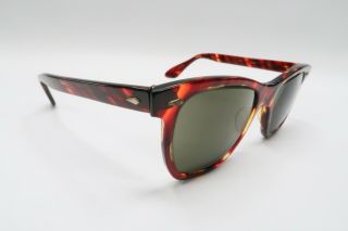Vtg 49 - 25 American Optical Saratoga Rx Sunglasses Frame Demi Amber Tortoise A596