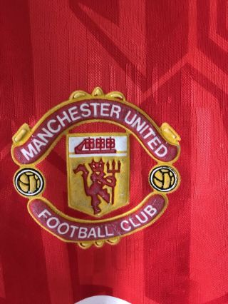 MANCHESTER UNITED Vtg FOOTBALL SHIRT JERSEY Large L 1992 Good Con 4
