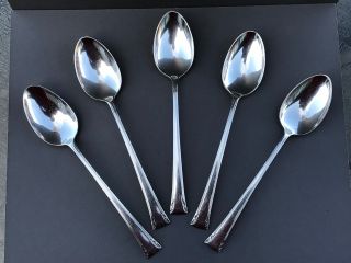 Serenity Sterling Silver Teaspoons By International No Monogram Set Of 5 Spoons