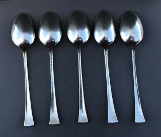 Serenity Sterling Silver Teaspoons by International No Monogram Set of 5 Spoons 2