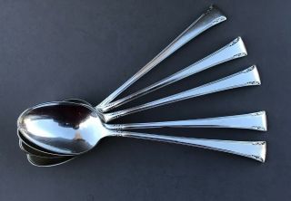 Serenity Sterling Silver Teaspoons by International No Monogram Set of 5 Spoons 5