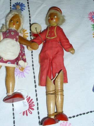 Completely Vintage Wood Peg Doll clothing also Bell Boy parts 5