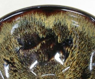 G289: Japanese pottery tea bowl of TENMOKU - CHAWAN by famous Teiichi Oketani 5