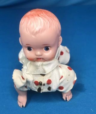 Celluloid Baby Doll Crawling Wind - Up Partially Vintage