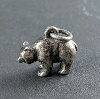 Vintage Very Rare Retired James Avery Sterling Silver Grizzly Bear 3d Charm