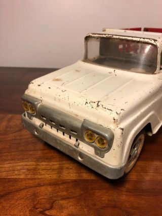 Vintage Tonka Farms Stake Truck W Horse Trailer Pressed Steel Toy 6