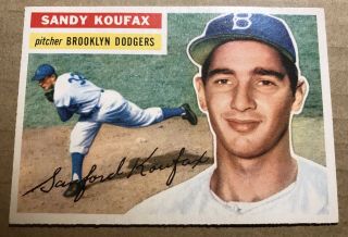 Shape Vintage Ungraded 1956 Topps Dodgers Sandy Koufax 79