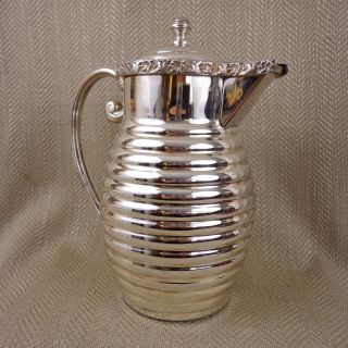 Vintage Silverplate Jug Pitcher Middle Eastern Islamic Moroccan Silver Plate