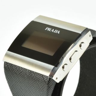 Rare Prada Designer Smart Watch T950 Link Bluetooth Saffiano Leather Strap