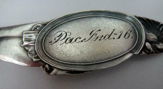 Antique Large Size Sterling Silver Souvenir Spoon Full Figural INDIAN Handle ' 16 6
