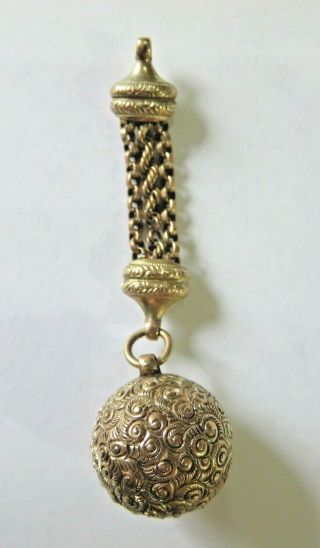 Antique Victorian Large Ornate 9ct Gold Pocket Watch Fob Charm Tassel