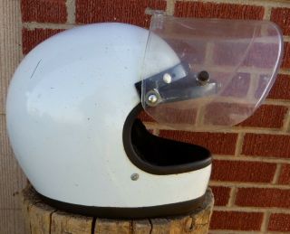 Vintage 1970s Bell 120 Star Full - Face Racing Helmet 7 3/8 With Bell Bag And Mask
