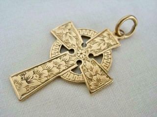 Antique 15 Carat Gold Celtic Cross Pendant.