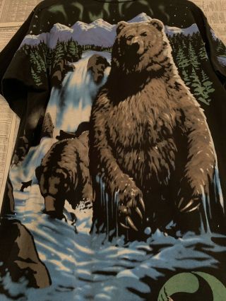 Vtg 90s Bear Animal All Over Print T - shirt 5