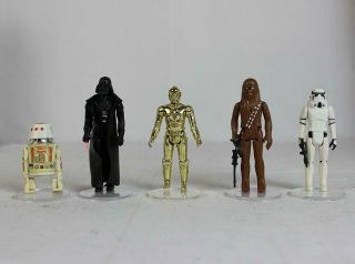 5 Star Wars Vintage Kenner Loose Figures Darth Vader C - 3po Chewbacca & More Nr