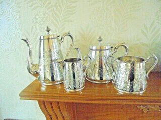 Lovely Quality Vintage 4 Piece Silver Plated Tea Service